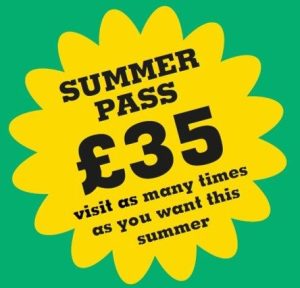 Summer pass graphic - £35 - visit as many times as you want this Summer